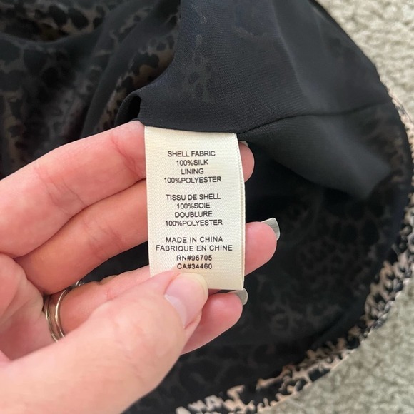 Rebecca Taylor animal leopard print silk long sleeve mini dress size 2 - Picture 8 of 12